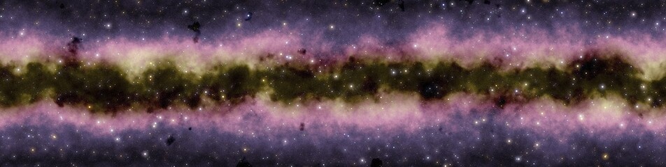 Wall Mural - Milky Way galaxy, panoramic view, digital art illustration work.