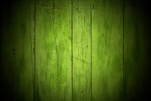 Old Wooden Wall, Green Background