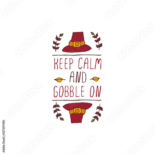 Fotografia, Obraz Thanksgiving label with text on white background