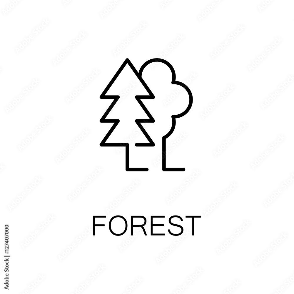 Forest flat icon or logo for web design. Stock Vector | Adobe Stock