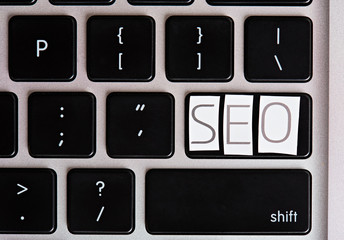 seo letters on keyboard button