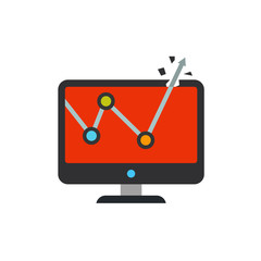 Canvas Print - Chart on monitor icon