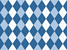 Blue White Argyle Seamless Pattern