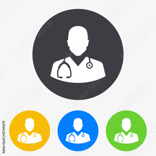 Icono Plano Silueta Medico En Circulo Varios Colores Buy This Stock Vector And Explore Similar Vectors At Adobe Stock Adobe Stock