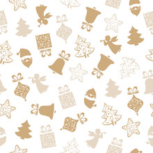Christmas Seamless Pattern With Christmas Elements
