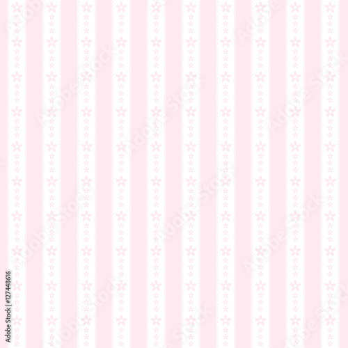 かわいい花の縦レース シームレスパターン ピンク 背景素材 ベクター Stock Vector Adobe Stock