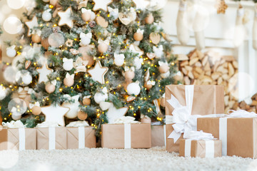 Wall Mural - christmas decor. christmas tree decorations homes
