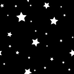 Wall Mural - star seamless pattern. black and white retro background. chaotic elements. abstract geometric shape 