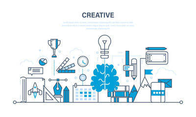 creativity, creative thinking, planning, creation and implementation of ideas, imagination