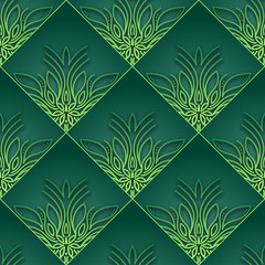 Poster - Green Vintage Seamless Wallpaper