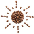 coffee beans sun shape