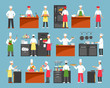 Professional Cooking Decorative Icons Set 