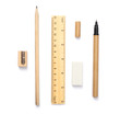 Holz Schreibgeräte, Bleistift und Lineal, Radiergummi, Kugelsch