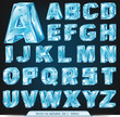 Vector ice alphabet. Letters