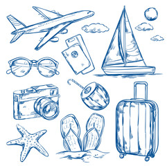 Sticker - Travel Elements Sketch Set