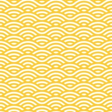 Yellow And White Waves Seamless Pattern.