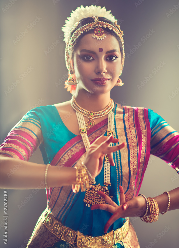 Beautiful Indian Girl Dancer Of Indian Classical Dance Bharatanatyam Culture And Traditions Of India Stock Gamesageddon