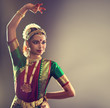Beautiful indian girl dancer of Indian classical dance bharatanatyam . Culture and traditions of India. 