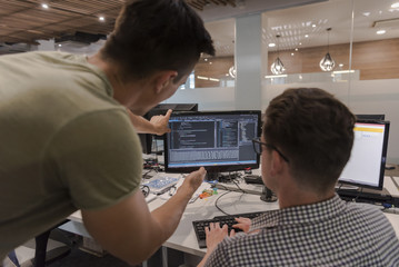 startup business people group working as team to find solution