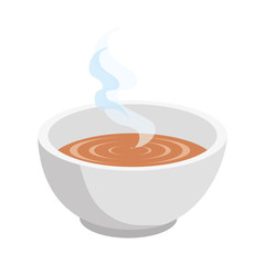 Sticker - soup dish isolated icon vector illustration design