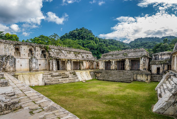 Palace at mayan ruins of Palenque - Chiapas, Mexico