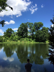 boy at lake