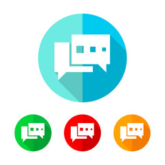 Wall Mural - set of colored chat bubble icons. vector illustration.