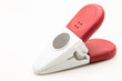 © tputman151 - Chip clip, red a white with a magnet on a white background.
