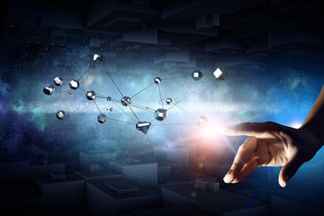 Wall Mural - creating technologies for connection . mixed media