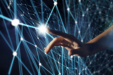 Wall Mural - creating technologies for connection . mixed media