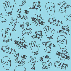 Wall Mural - ufo set pattern