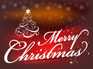 Wall Mural - Merry Christmas background text background with tree