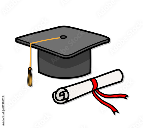 Graduation Cap Diploma Hat Education A Hand Drawn Vector Cartoon Illustration Of A Graduation Cap And A Diploma Buy This Stock Vector And Explore Similar Vectors At Adobe Stock Adobe Stock