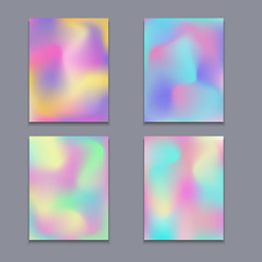 Wall Mural - hologram bright colorful backgrounds set
