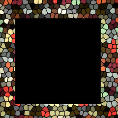 Wall Mural - retro mosaic frame-border on black
