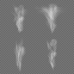 Wall Mural - white smoke waves isolated on transparent background