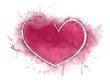 Wasserfarbe Farbfleck in pink mit weißem Herz, hochauflösende Illustration für kreative Designhintergründe