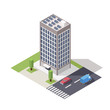 © wladislawka - Vector isometric skyscraper apartment and office building for city map creation.