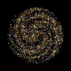 Wall Mural - golden round spiral dotted background template.