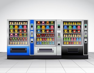 Wall Mural - realistic vending machines front view