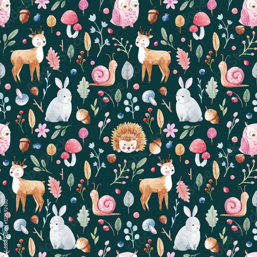 Cotton fabric Aquarell Baby Vektormuster