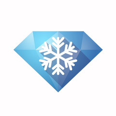 Sticker - Isolated diamond with a snow flake