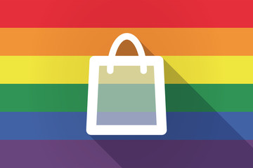 Poster - Long shadow lgbt flag with a shopping bag