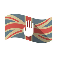 Poster - Isolated UK flag with a hand