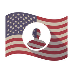 Long shadow USA flag with a male avatar