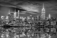 Manhattan Skyline By Night