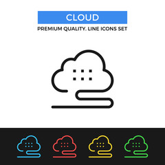 Wall Mural - Vector cloud icon. Thin line icon