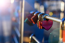 Love Padlocks Or Love Locks On A Bridge In The Harbor Of Hamburg On Blurred Sunlight Background , Love, Paris, Locks, Lock, Symbol, Heart, White, Romance, Lifelong, Padlock, Red