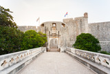 Pile Gate - the main entrance in old town of Dubrovnik. Croatia.