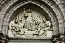Jesus As Wisdom Among Scholars, Bas-relief Above The Door Chapel